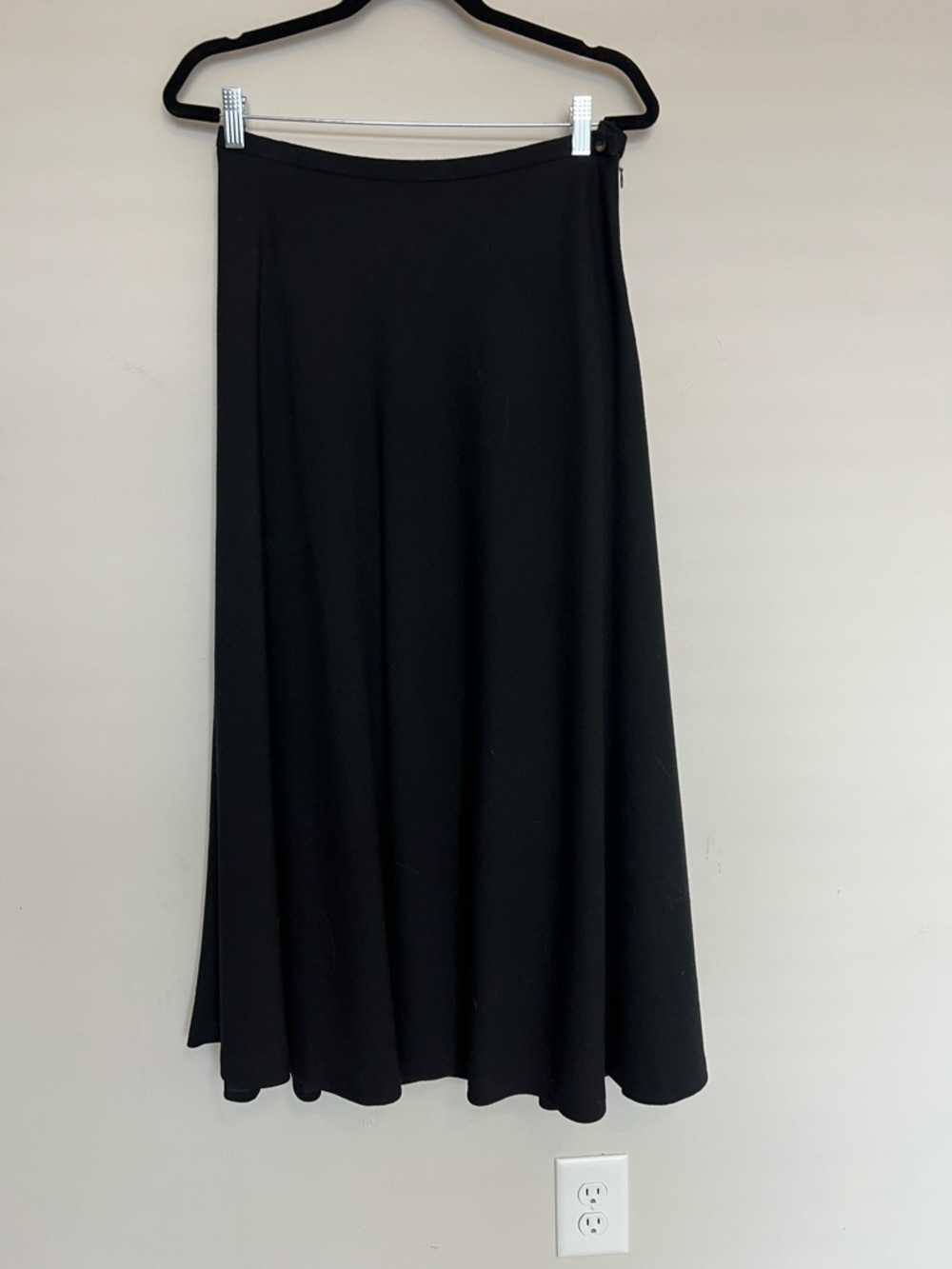 Rena Rowan for Saville Black A-Line Midi Skirt Vintage Size 14